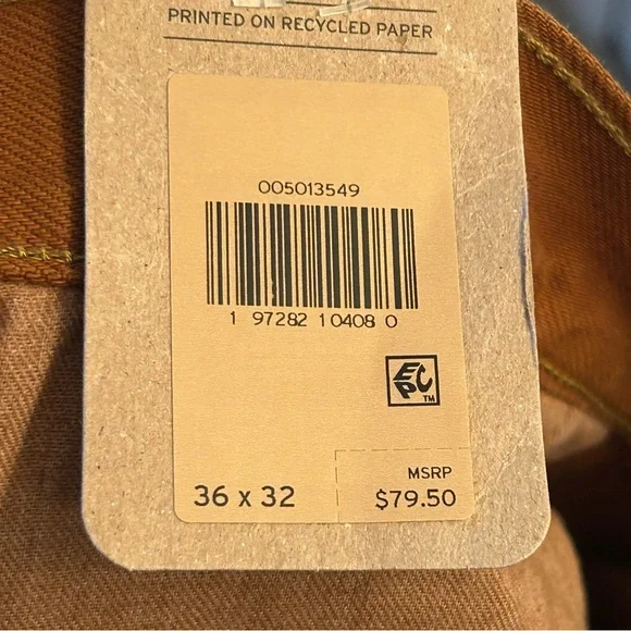 Levis 501 Jeans Original Button Fly Color Mustard Brown Size 36x32 or 33x32 🆕 - Picture 6 of 11
